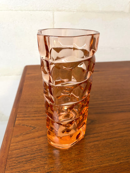 Vase Rare Déclinaison Rose 3 pans de JG Durand pour LUMINARC ⎜ années 1970