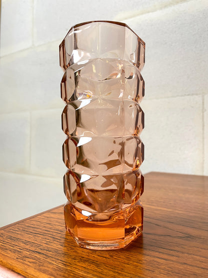 Seltene rosa 3-seitige Decline Vase von JG Durand für LUMINARC ⎜ 1970er