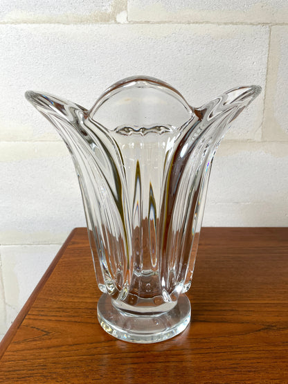 Large Crystal Vase from the Art Vannes crystal factory ⎜ 1950s