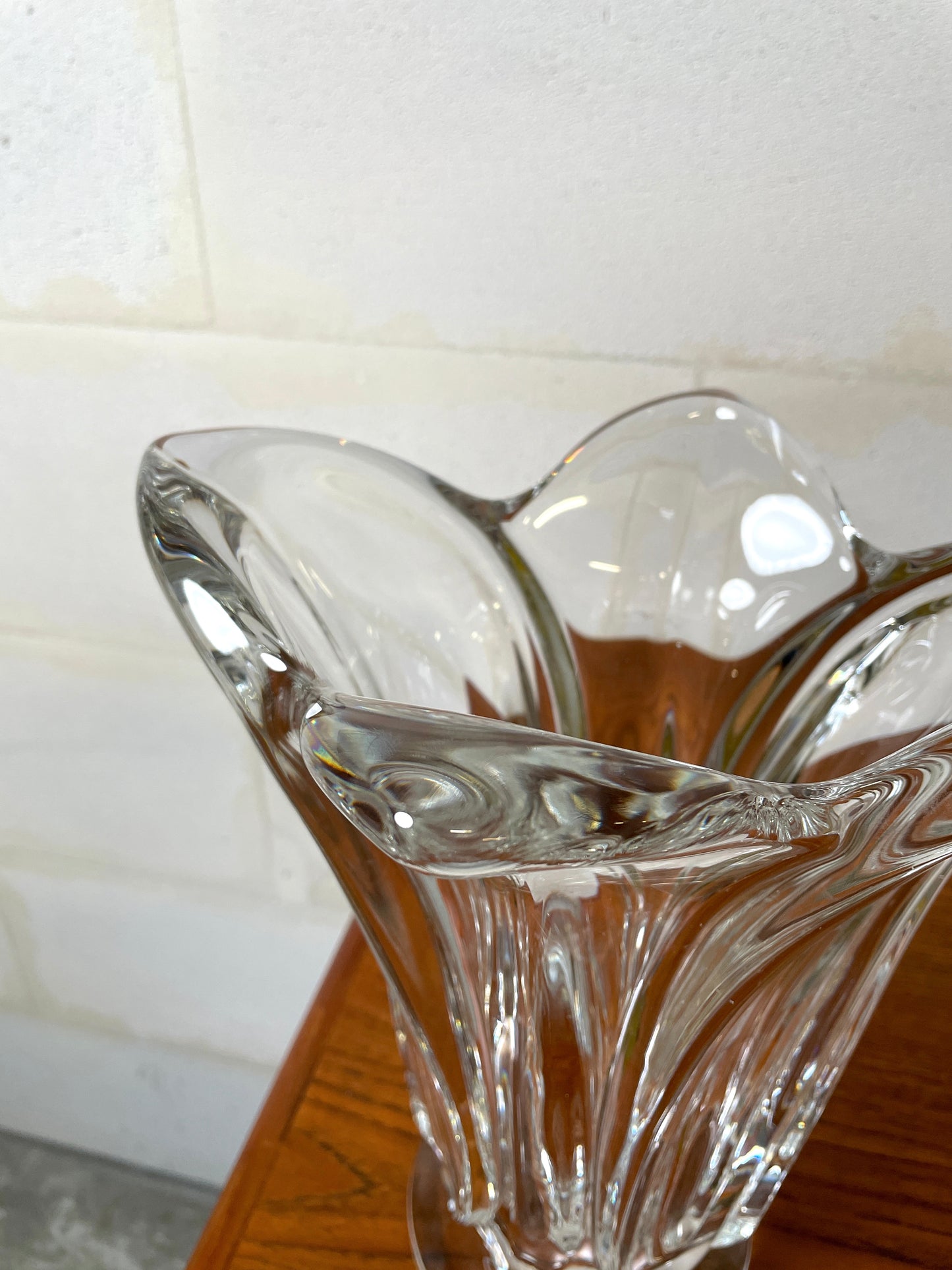 Large Crystal Vase from the Art Vannes crystal factory ⎜ 1950s