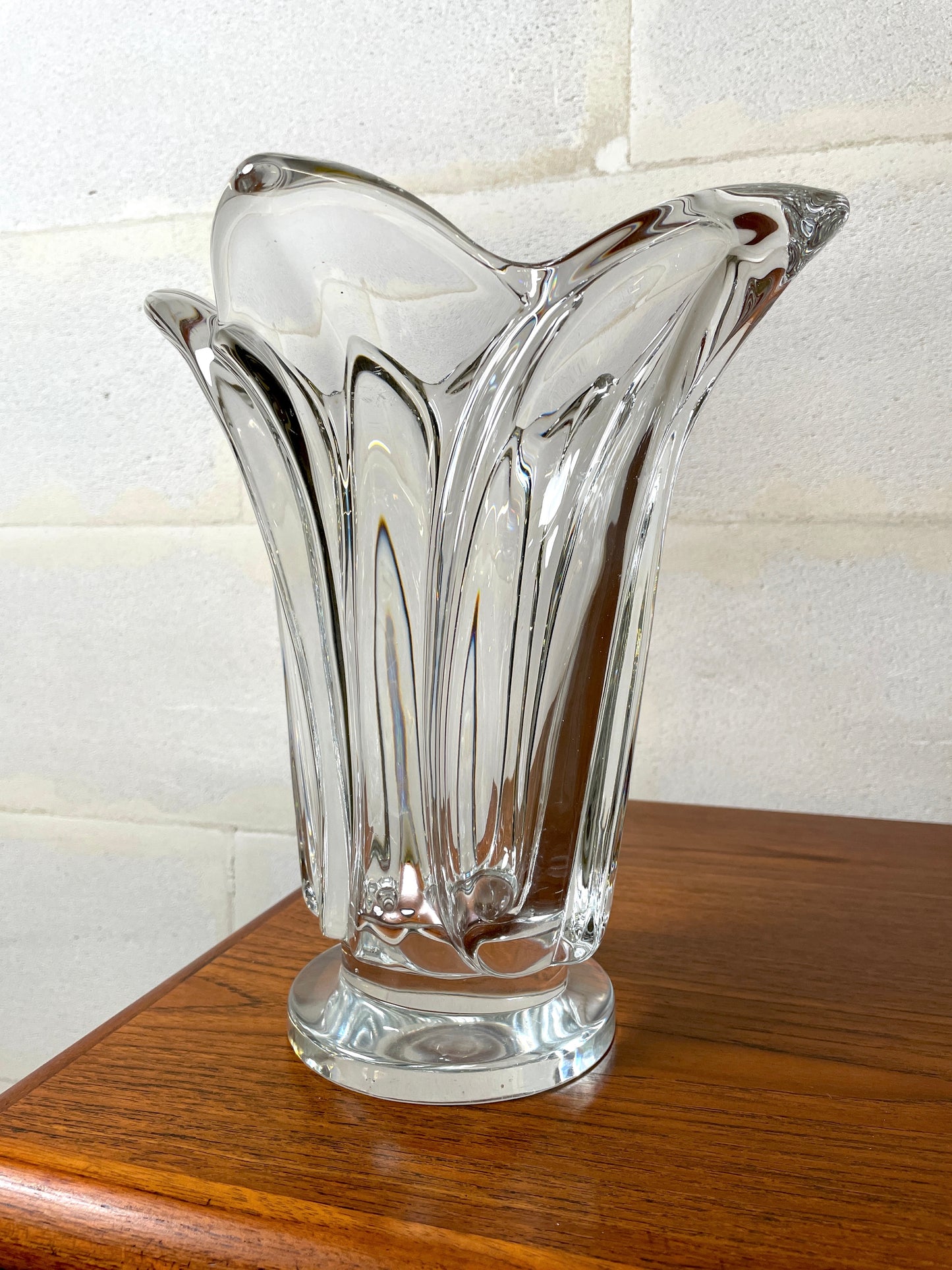 Large Crystal Vase from the Art Vannes crystal factory ⎜ 1950s