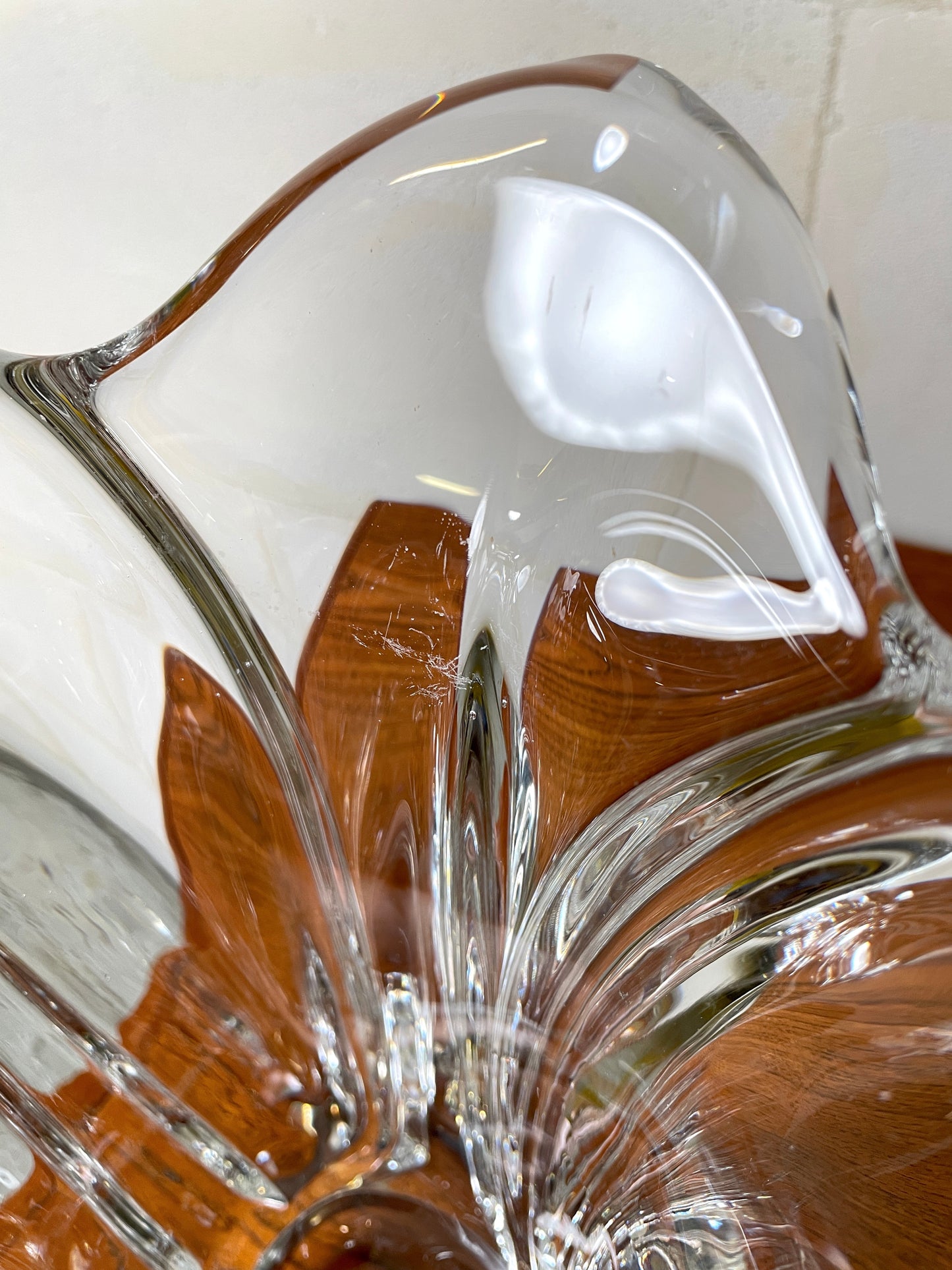 Large Crystal Vase from the Art Vannes crystal factory ⎜ 1950s