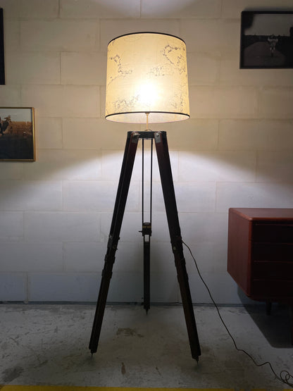 Tripod (early 20th century) transformed into a Colonial Style Floor Lamp