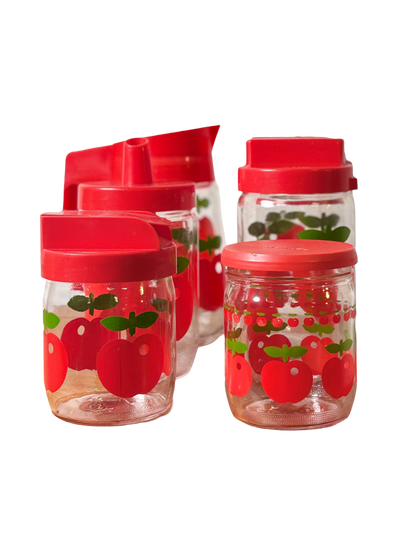 Lot motif pommes rouges Henkel I Années 70