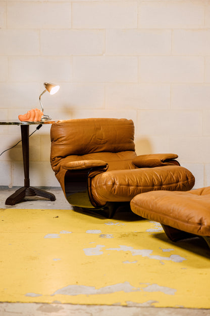 Lot de 2 fauteuils, 1 chauffeuse Marsala par Michel Ducaroy pour Ligne Roset I Années 1970
