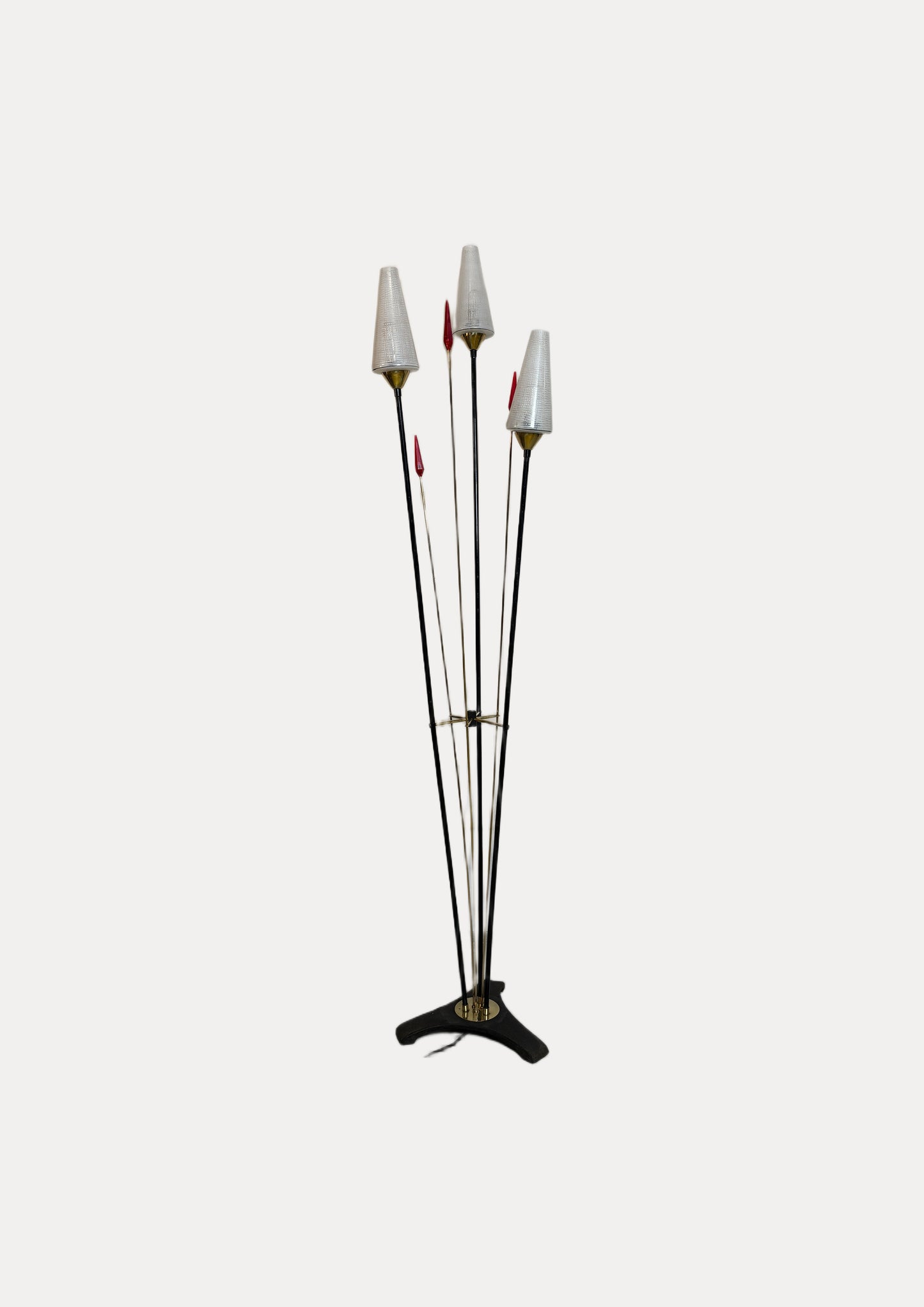 Lampe roseaux vintage à 3 feux I Années 1950-60