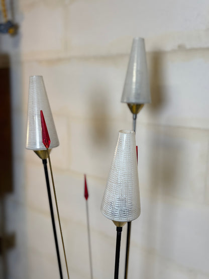 Lampe roseaux vintage à 3 feux I Années 1950-60