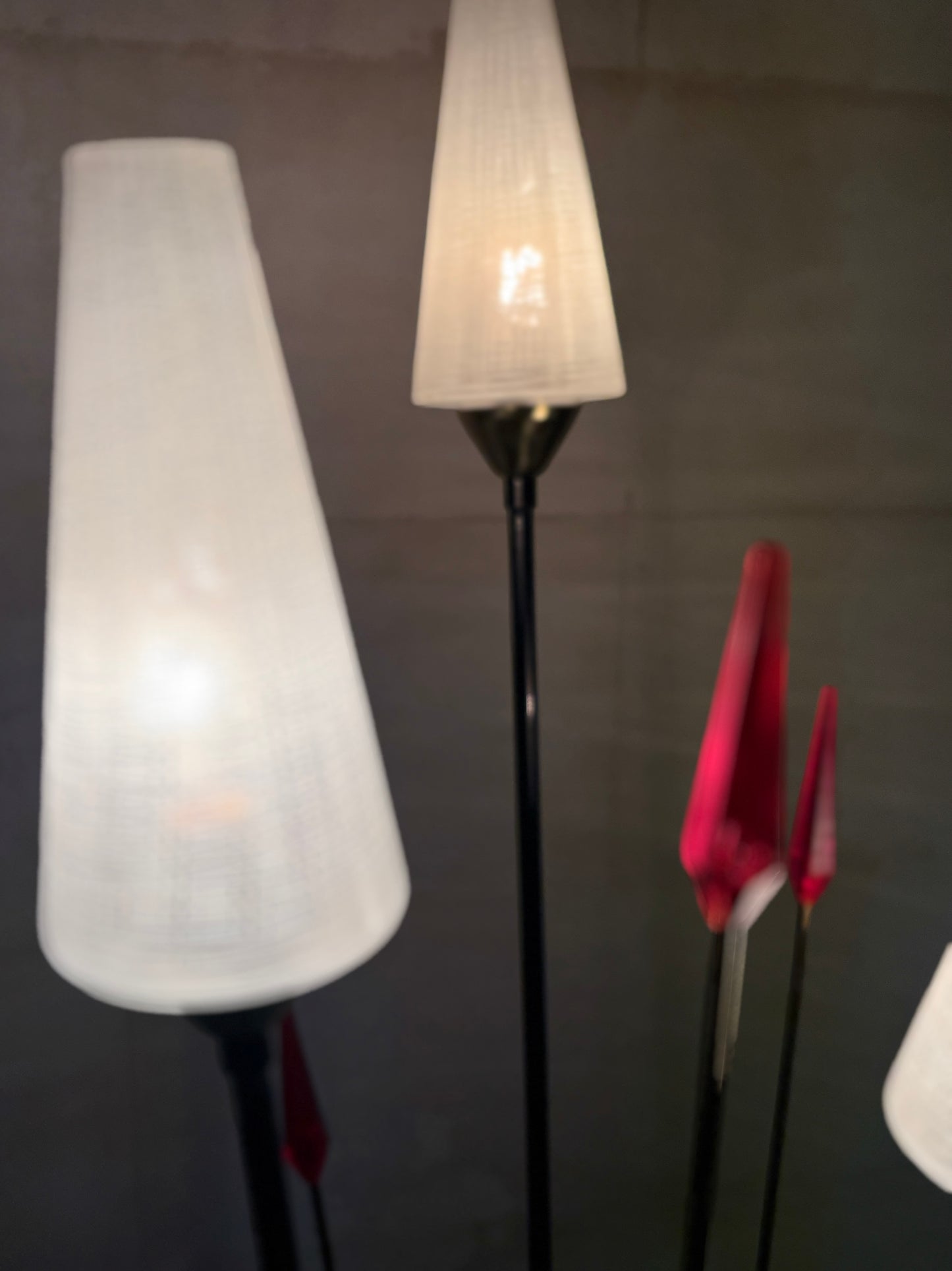 Lampe roseaux vintage à 3 feux I Années 1950-60