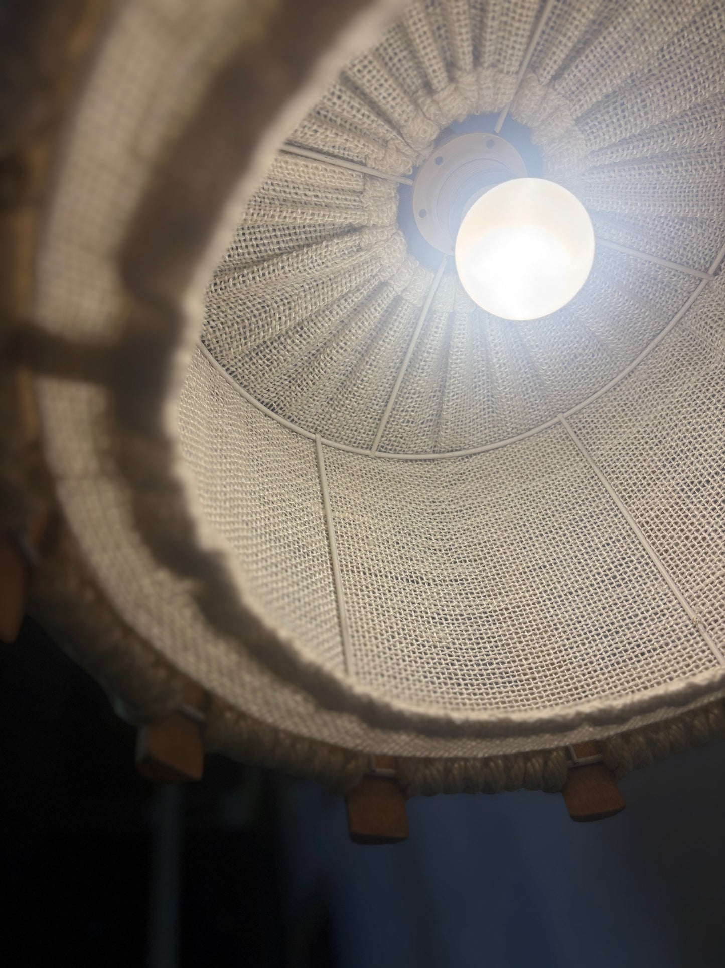 Scandinavian vintage braided rope pendant light | 60s-70s