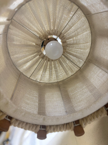 Scandinavian vintage braided rope pendant light | 60s-70s