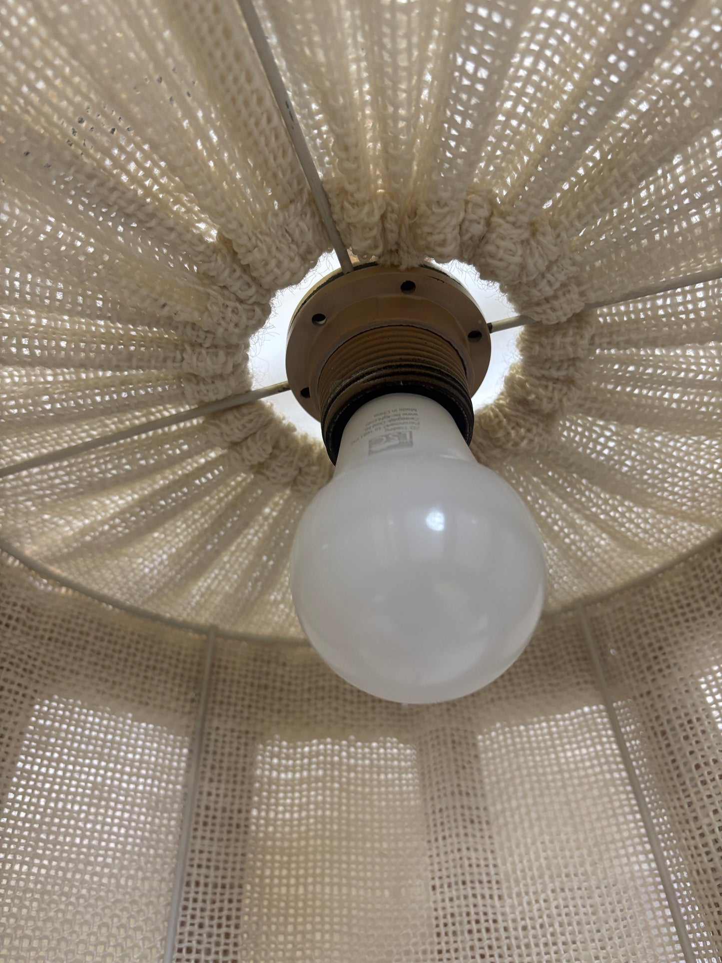 Scandinavian vintage braided rope pendant light | 60s-70s