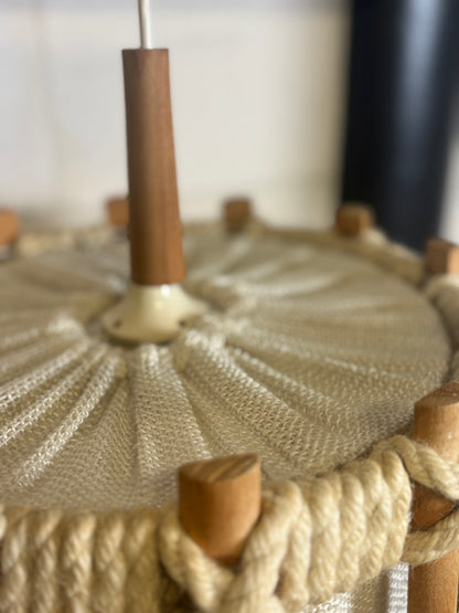 Scandinavian vintage braided rope pendant light | 60s-70s
