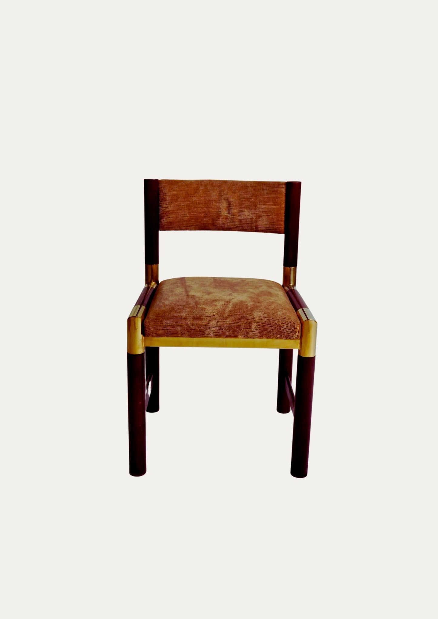 Stühle aus Mahagoni und Messing von Pierre Jolliet ⎜ 1970er