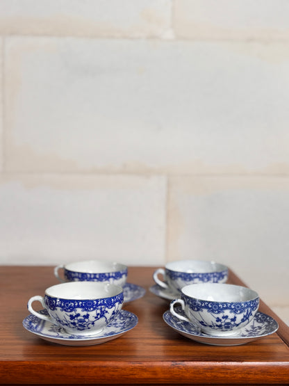 Lot de 9 Tasses et soucoupes + 3 soucoupes  et 1 petite assiette porcelaine japonaise
