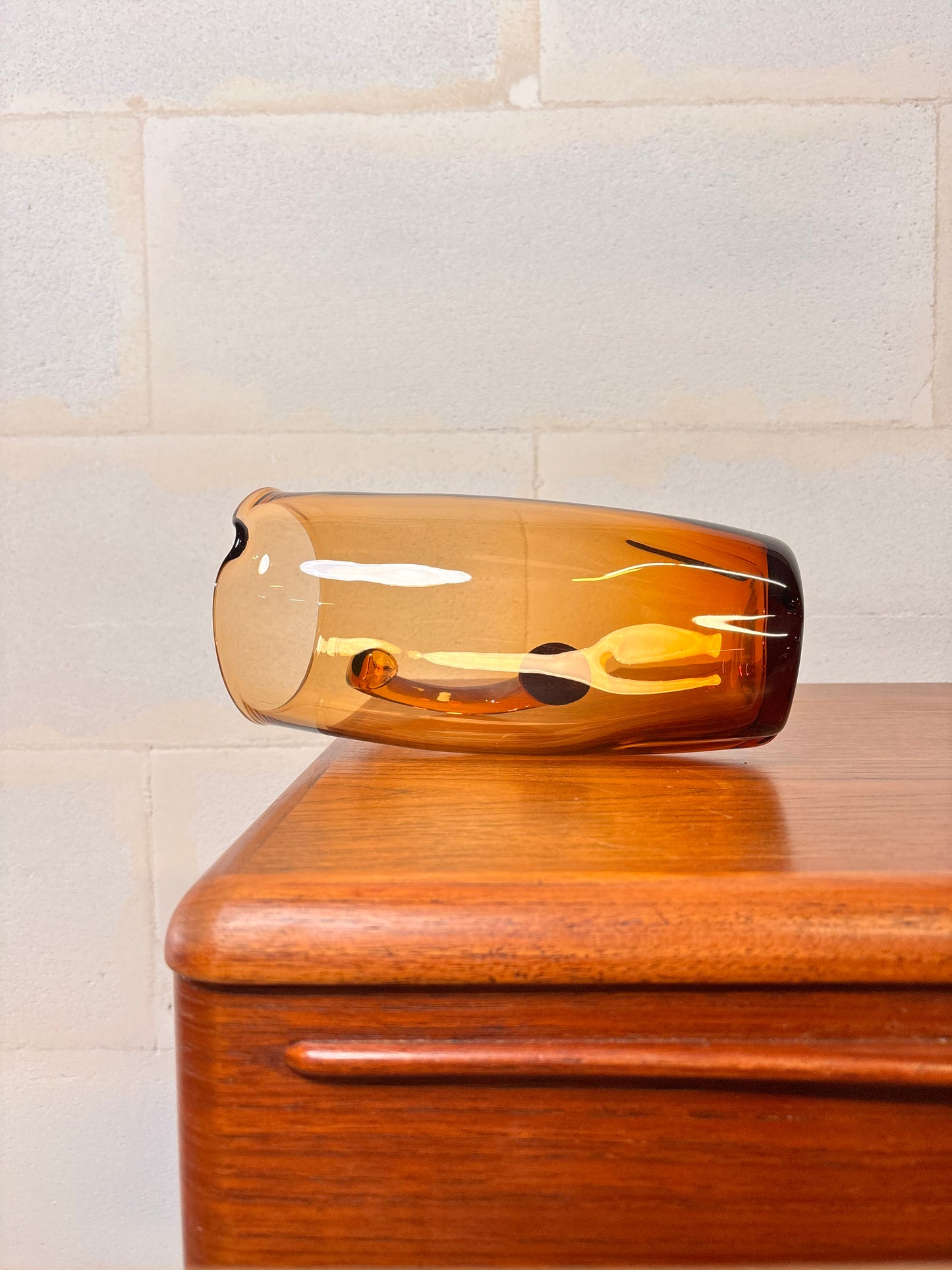 Piechet en Verre Ambré Soufflé Vintage ⎥ années 1960/70